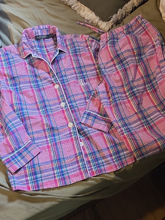Lauren Ralph Lauren Other - Lauren Ralph Lauren Pink and Blue Plaid Cotton Lounge Pajama Set